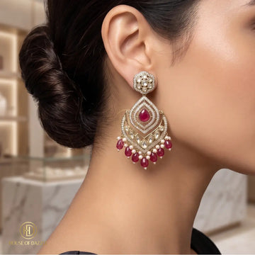Ruby Radiance Kundan Drop Earrings