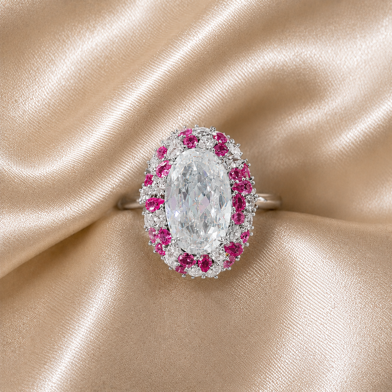 Ruby Radiance Oval Statement Ring