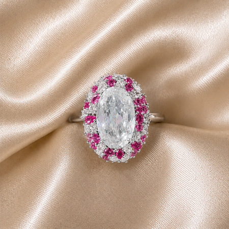 Ruby Radiance Oval Statement Ring