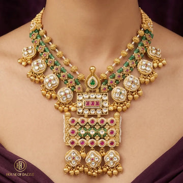 Heritage Gold Temple Necklace Set