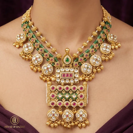 Heritage Gold Temple Necklace Set