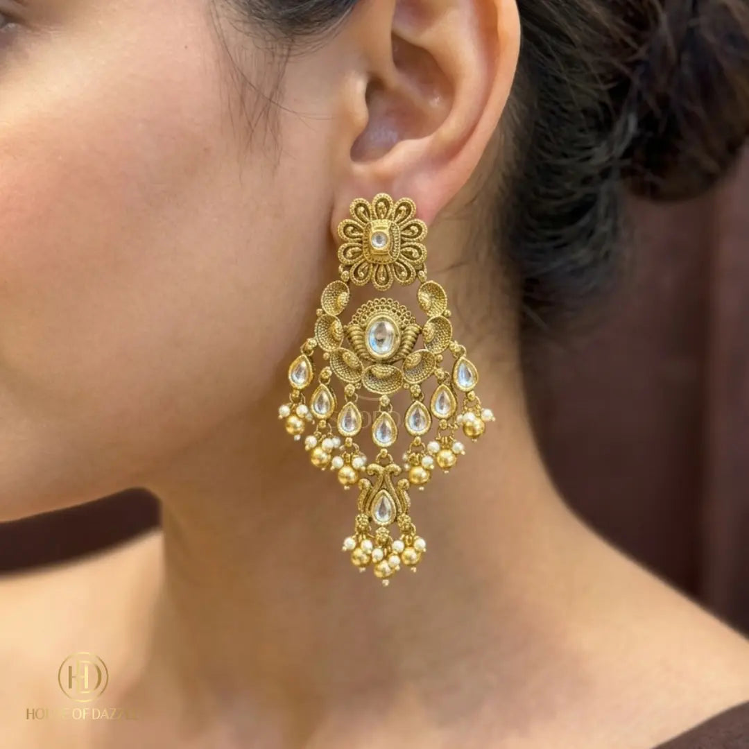 Royal Pearl Kundan Cascade Choker Necklace