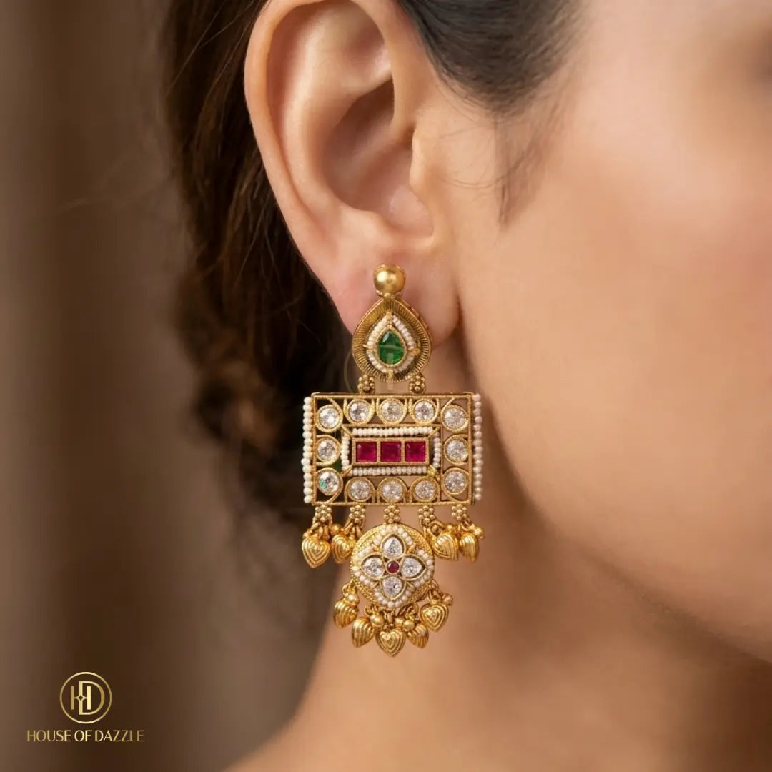 Heritage Gold Temple Necklace Set