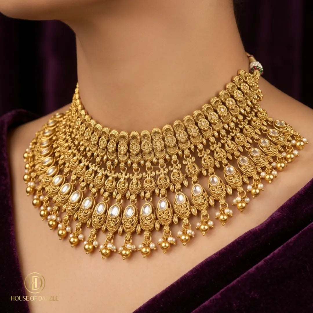 Imperial Antique Kundan Choker Necklace