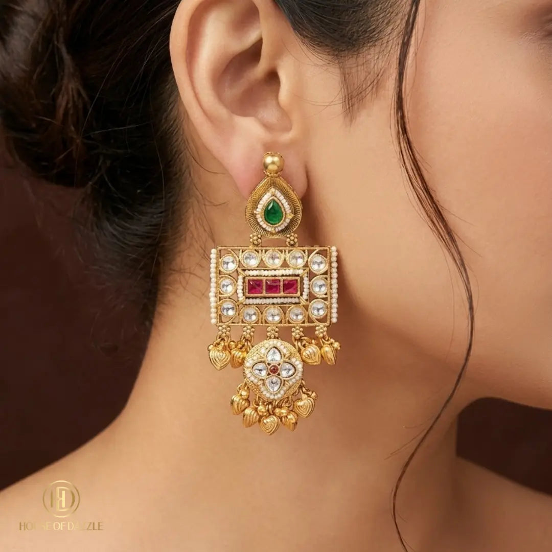 Heritage Gold Temple Necklace Set