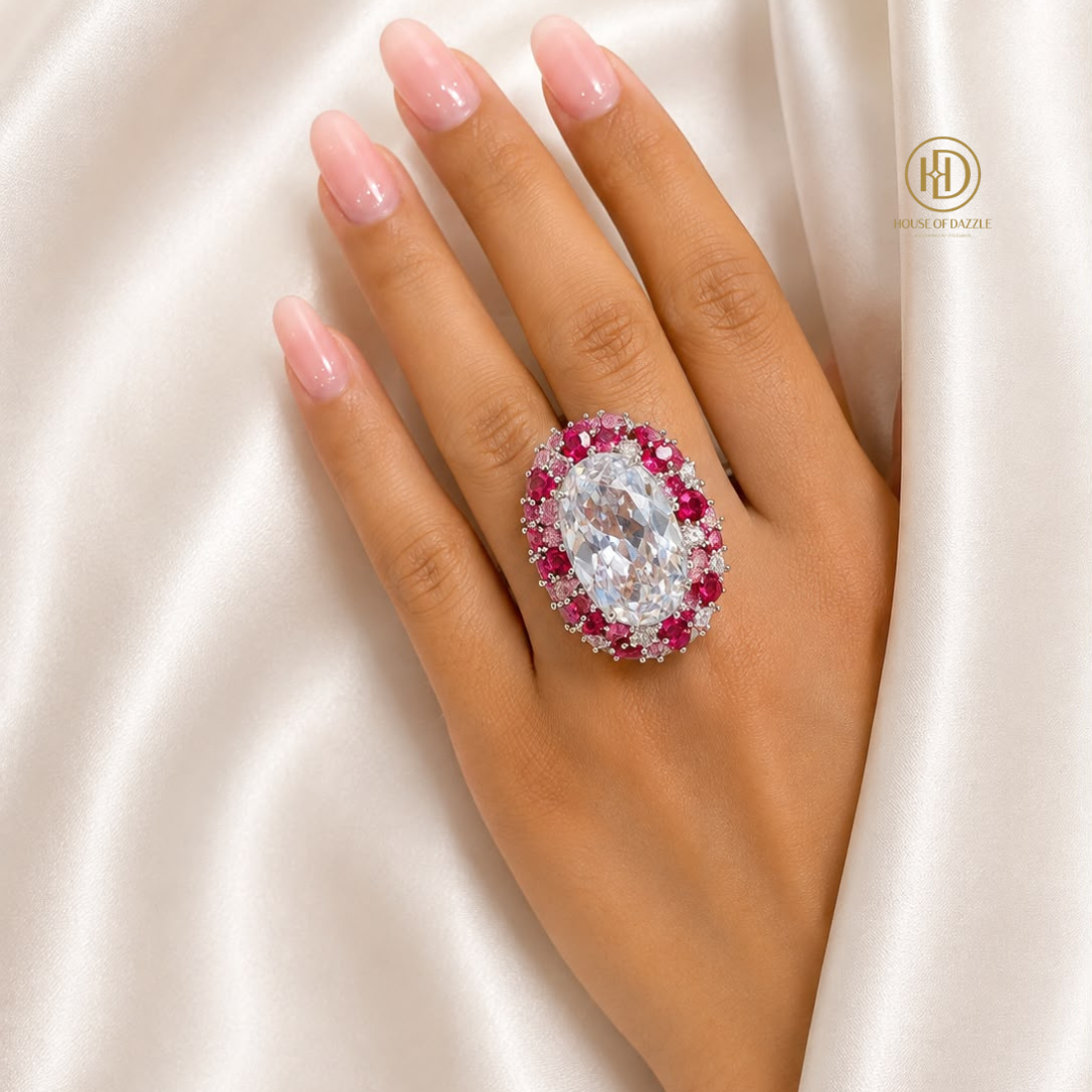 Ruby Radiance Oval Statement Ring
