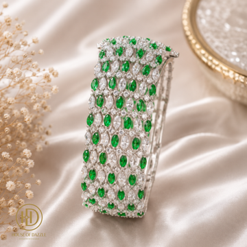 Emerald Luxe Pavé Cuff Bracelet