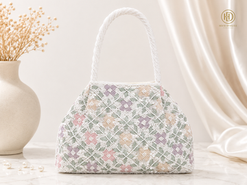 Pastel Floral Beaded Clutch