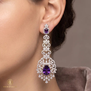 Amethyst Royale Diamond Chandelier Earrings
