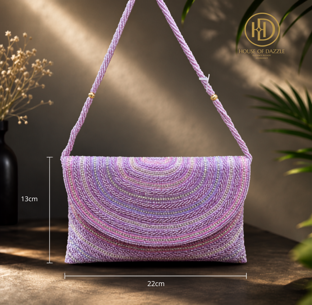 Lavender Pearl Beaded Clutch